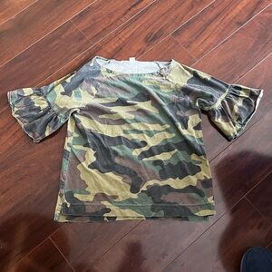 ⭐️EUC - CrewCuts Everyday - Camouflage Flutter Short Sleeve Top - Girls 14